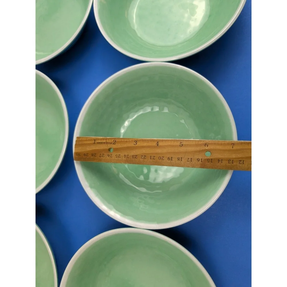 Set of 6 Tommy Bahama Sea Green Melamine 7.25